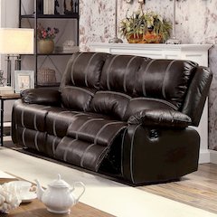 Zuriel Motion Sofa Brown Synthetic Leather