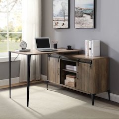 Zakwani Writing Desk Rustic Oak & Black