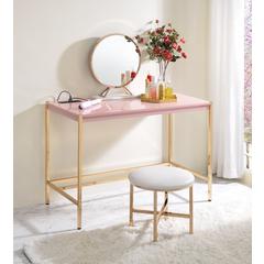 ACME Midriaks Writing Desk, Pink & Gold Finish