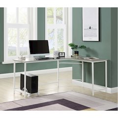 Bambina Computer Desk Gray & White