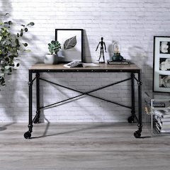 Oklarth Writing Desk Rustic Oak & Black