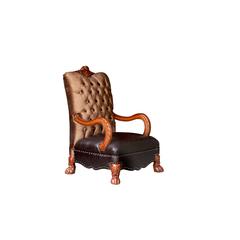 Dresden Chair w/Pillow Golden Brown Velvet & Cherry Oak