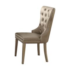 Kacela Side Chair (Set-2) Synthetic Leather & Champagne