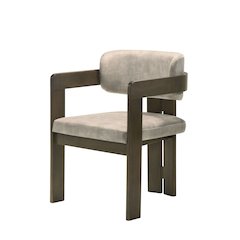 Destin Arm Chair Light Gray Polished Microfiber & Walnut