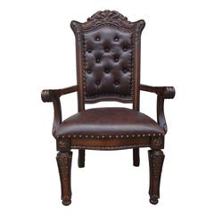 Vendome Arm Chair (Set-2) Synthetic Leather & Cherry