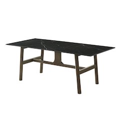 Destin Dining Table Ceramic & Walnut