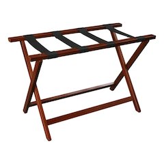 Extra Wide Walnut Suitcase Stand, Luggage Rack for Guest Room Use