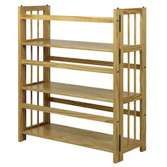 Wooden Bookcase with Shelves, Sturdy Construction and Classic Design