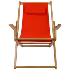 Sling Chair Natural Frame-Orange Canvas
