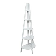 Tall wooden bookcase with five shelves and sturdy construction
