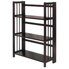 Wooden Bookcase with Open Shelves and Sturdy Construction