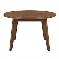 Round Coffee Table Sweet Oak with Solid American Gum Wood and Sturdy Base