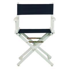 18" Director's Chair White Frame-Navy Blue Canvas