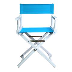 18" Director's Chair White Frame-Turquoise Canvas