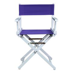 18" Director's Chair White Frame-Purple Canvas