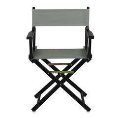 18" Director's Chair Black Frame-Gray Canvas