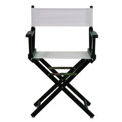 18" Director's Chair Black Frame-White Canvas