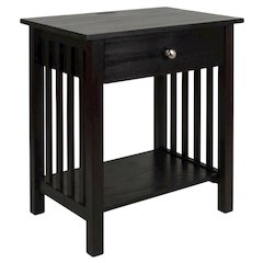Espresso Nightstand with Usb Port and Modern Design