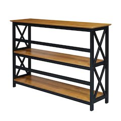 Wooden Bookcase in Rich Walnut Finish with Adjustable Shelves