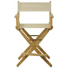 American Trails Extra-Wide Premium 24"  Directors Chair Natural Frame W/Natural Color Cover