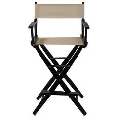 American Trails Extra-Wide Premium 30"  Directors Chair Black Frame W/Natural Color Cover
