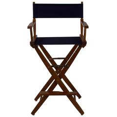 American Trails Extra-Wide Premium 30"  Directors Chair Mission Oak Frame W/Navy Color Cover