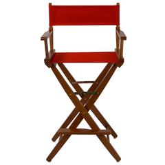 American Trails Extra-Wide Premium 30"  Directors Chair Mission Oak Frame W/Red Color Cover