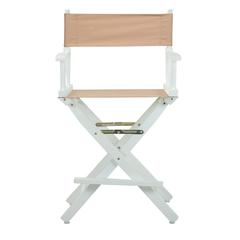 24" Director's Chair White Frame-Tan Canvas
