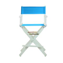 24" Director's Chair White Frame-Turquoise Canvas