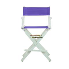 24" Director's Chair White Frame-Purple Canvas