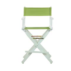 24" Director's Chair White Frame-Lime Green Canvas