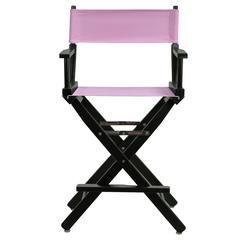 24" Director's Chair Black Frame-Pink Canvas