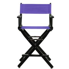 24" Director's Chair Black Frame-Purple Canvas