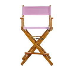 24" Director's Chair Honey Oak Frame-Pink Canvas