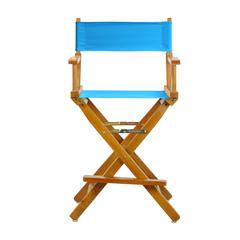 24" Director's Chair Honey Oak Frame-Turquoise Canvas