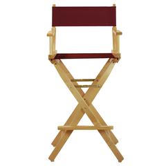 30" Director's Chair Natural Frame-Burgundy Canvas