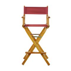 30" Director's Chair Honey Oak Frame-Burgundy Canvas