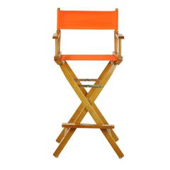 30" Director's Chair Honey Oak Frame- Tangerine Canvas