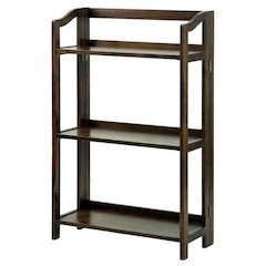 Wooden bookcase with open shelving for storage and display