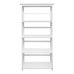 Mission Style 5-Shelf Bookcase - White