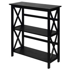 Montego 3-Shelf Bookcase-Black