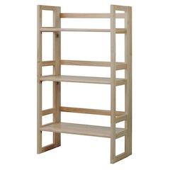 Brown Folding Bookshelf with Foldable Shelf Frame and Three-Tier Storage