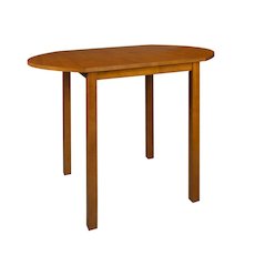 Oval Drop Leaf Folding Table with Walnut Wood Top and Rubberwood Frame