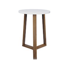 Aesthetic Tripod Round Side Table with Solid American Hardwood Legs, Walnut