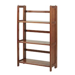 Wooden Bookcase with Open Shelves and Classic Design for Living Room Storage