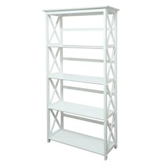 Wooden Bookcase with 5 Shelves and 25lb Capacity per Shelf