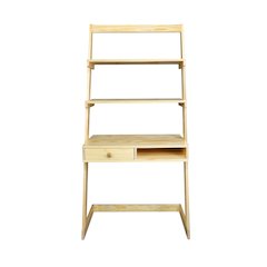 Freestanding Ladder Desk with Drawer, Natural