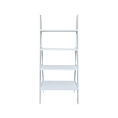 4-Shelf Ladder Bookcase, White