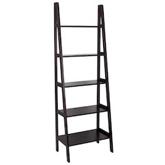 Tall bookcase in natural wood finish with spacious shelves for organized storage
