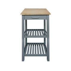 Sunrise Kitchen Island with Solid Wood Top - Slate Gray